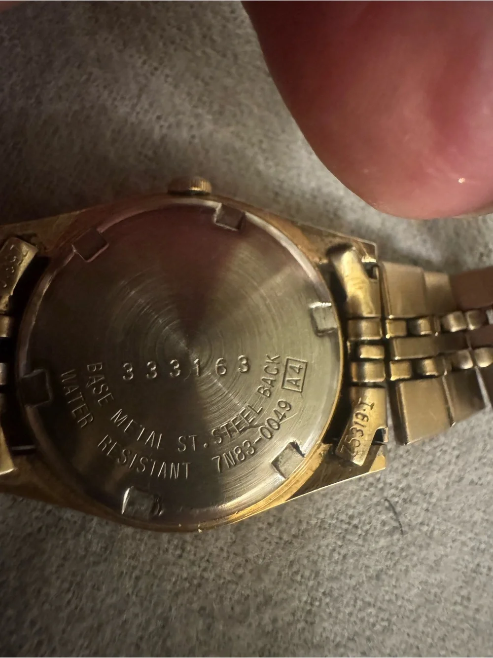 Seiko Gold-Tone Watch with Black Dial